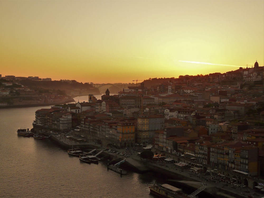 soleil couchant sur Porto