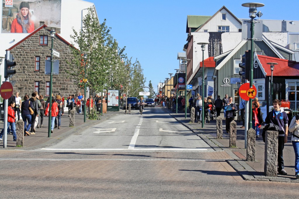 Rue Laugavegur à Reykjavik, Islande