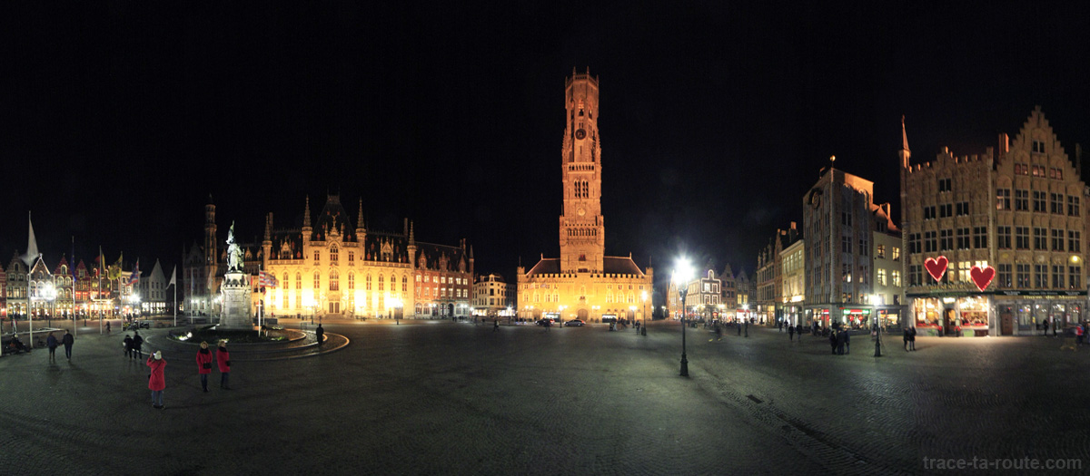 Grote Markt, Grand Place de Bruges la nuit