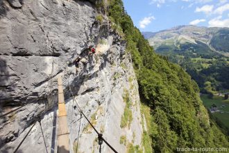 Via ferrata du Mont de Sixt-Fer-à-Cheval - Passerelle et échelle