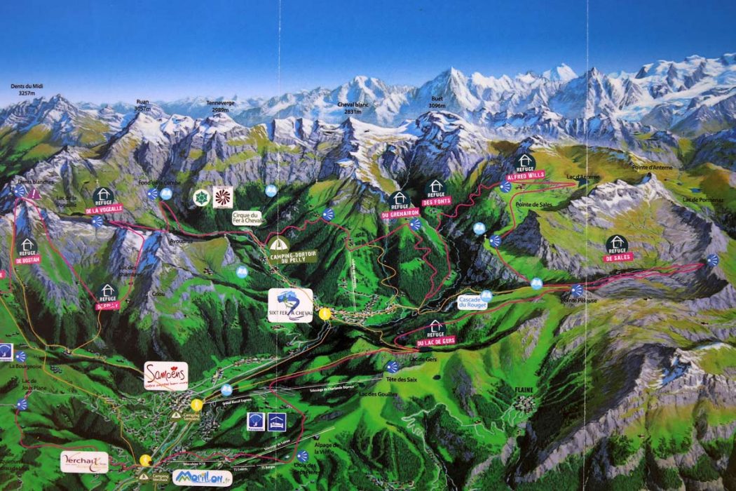 Carte des randonnées à Sixt-Fer-à-Cheval