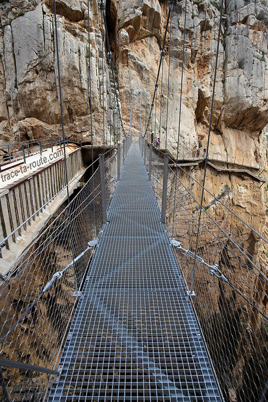 Pont suspendu du Caminito del Rey - El Chorro Andalousie Espagne Andalucia Espana Spain mountain bridge