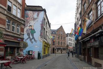 Fresque BD - Broussaille (Francj Pé) - Rue du Marché au Charbon / Rue Plattesteen, Bruxelles