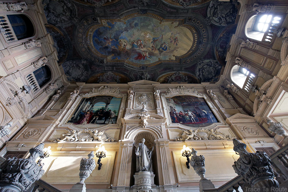 Palazzo Reale Turin - plafond escalier d'honneur du Palais Royal