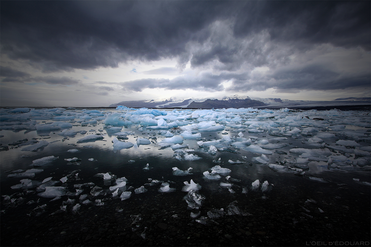 Icebergs sur le lac de Jokulsarlon, Islande / Lagoon Iceland © L'Oeil d'Édouard