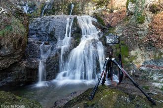 Trépied Befree Manfrotto à la Cascade de la Doria, Massif des Bauges