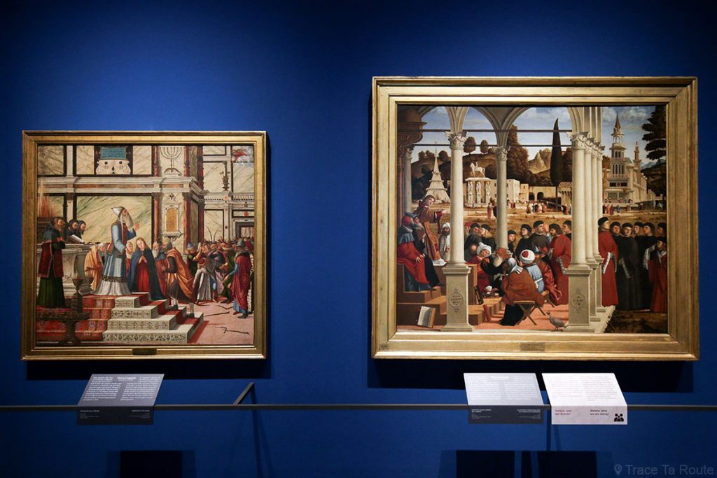 "Le Mariage de la Vierge" (1505) "Discussion entre Saint-Stéphane et les Docteurs dans le Sanhedrin" (1514) Vittore CARPACCIO - Pinacothèque de Brera, Milan