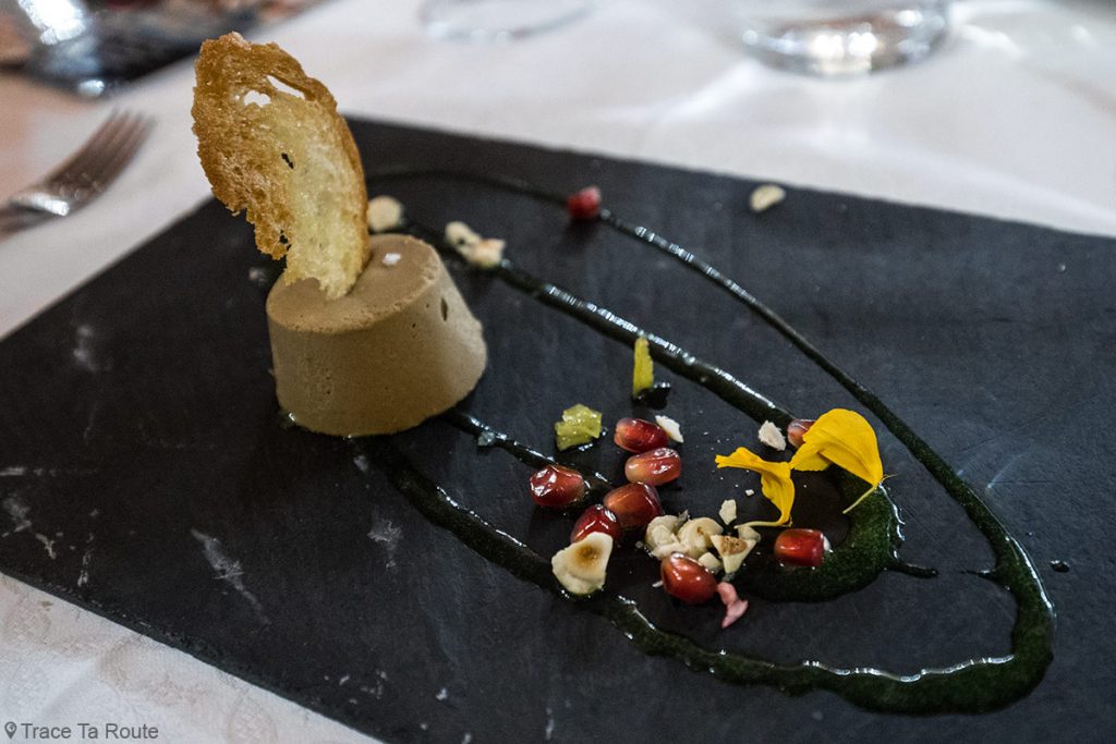 Gastronomie Toscane, Italie - Antipasti mousse de foie à la grenade - restaurant La Piccola Lanterna, Pontedera (Valdera)