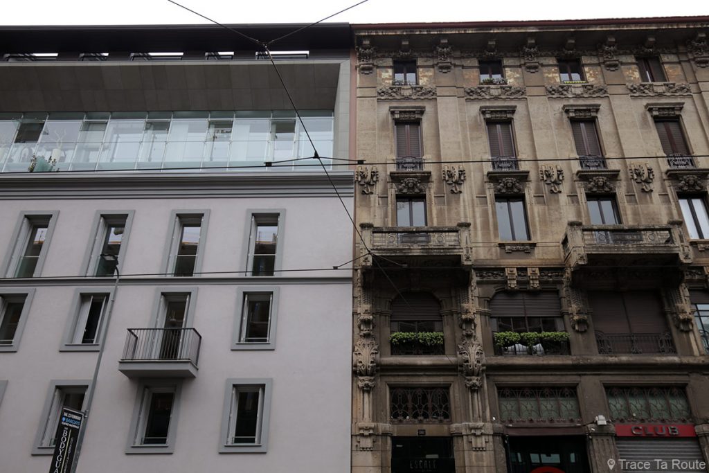 Contraste Architecture contemporaine / historique des bâtiments de Milan