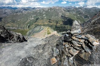 Pic de Cascavelier et Saint-Véran depuis le Pic des Marcelettes, Queyras (Hautes-Alpes)