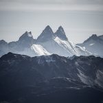 Les Aiguilles d'Arves, vue au sommet du Mont Colombier, Massif des Bauges Savoie
