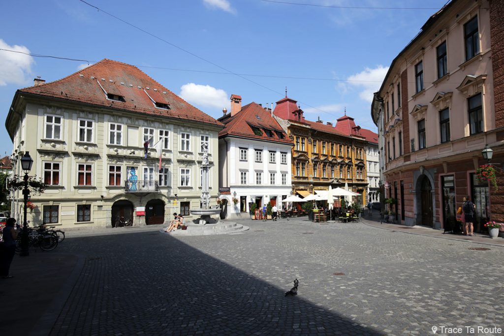 Place Strari trg dans la vieille ville de Ljubljana, Slovénie