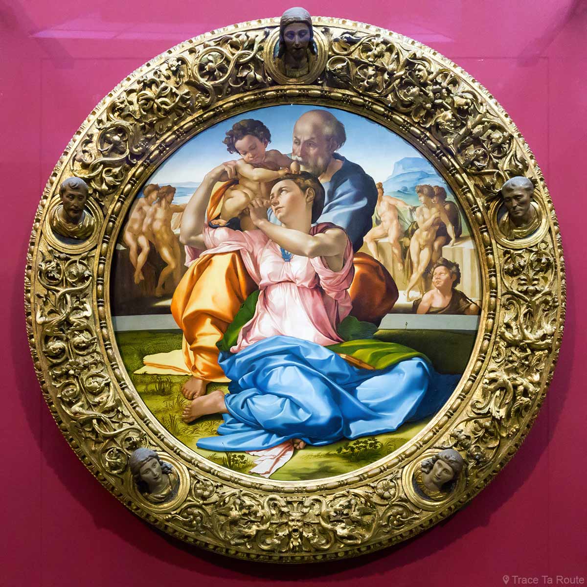 "Tondo Doni" La Sainte Famille à la tribune (1506-1508) MICHEL-ANGE (MICHELANGELO) - Musée de la Galerie des Offices de Florence (Galleria degli Uffizi di Firenze)