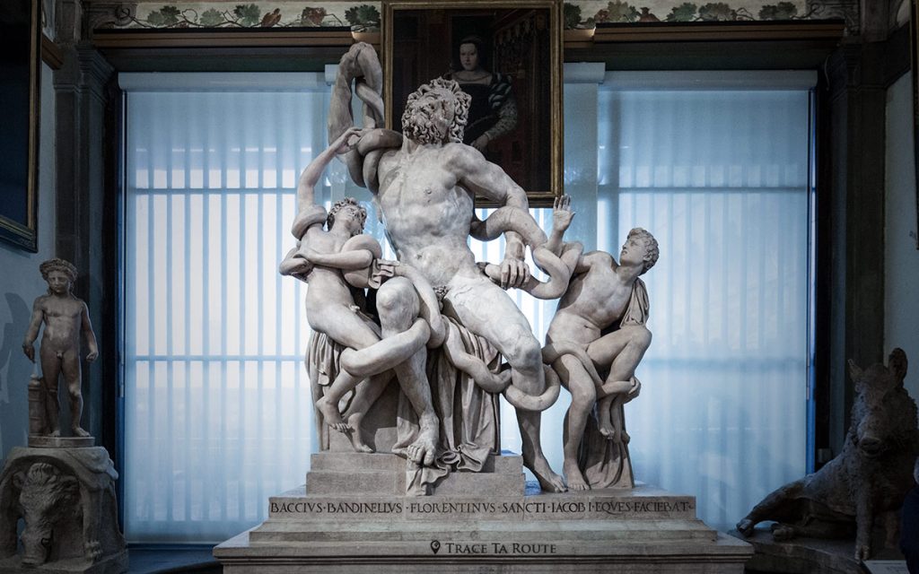 Copie de la sculpture en marbre de "Laocoon et ses fils" - Musée de la Galerie des Offices de Florence (Galleria degli Uffizi di Firenze)