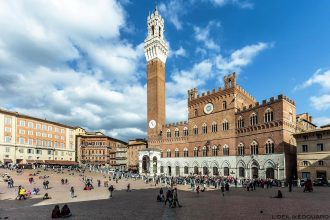 Piazza del Campo de Sienne et le Palazzo Pubblico di Siena (Museo Civico)