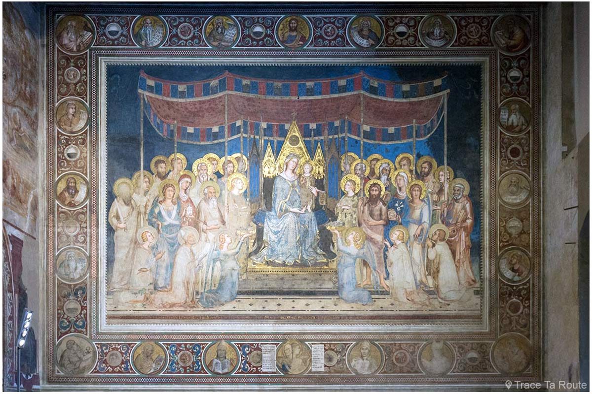 Fresque "Maestà" (1312-1315) Simone Martini - Salle de la Mappemonde du Museo Civico de Sienne / Sala del Mappamondo di Palazzo Pubblico di Siena