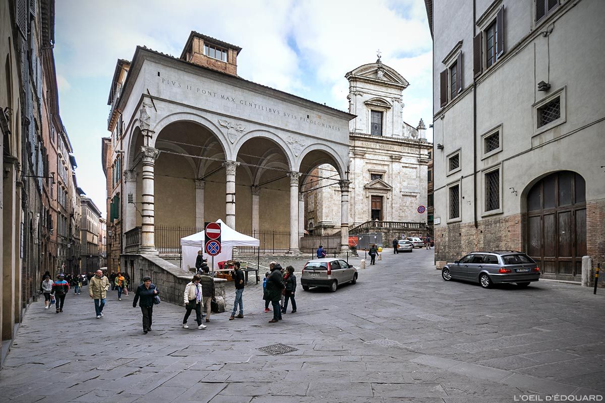 Visite de Sienne : Logge del Papa, église chiesa di San Martino, Siena