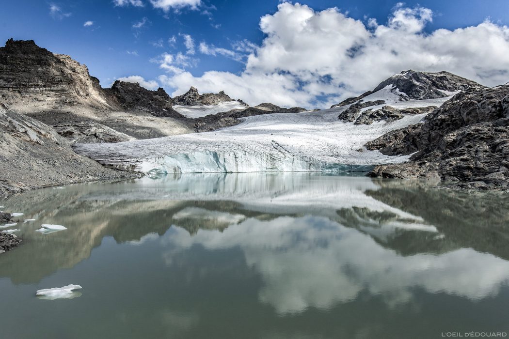 Le Lac et le Glacier du Grand Méan, au-dessus du Cirque des Évettes - Alpes Grées, Haute-Maurienne, Savoie Alpes © L'Oeil d'Édouard - Tous droits réservés