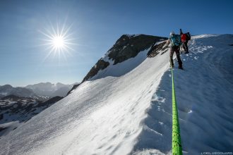 Cordée Randonnée glaciaire à la Pointe de Méan Martin alpinisme, Massif de la Vanoise - Paysage Montagne Alpes Mountain Landscape mountaineering