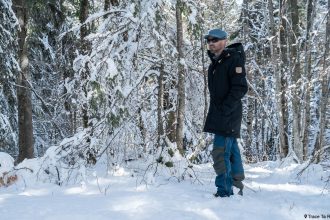 Test Veste Fjällräven Singi Wool Padded Parka Jacket Review Outdoor Winter snow forest