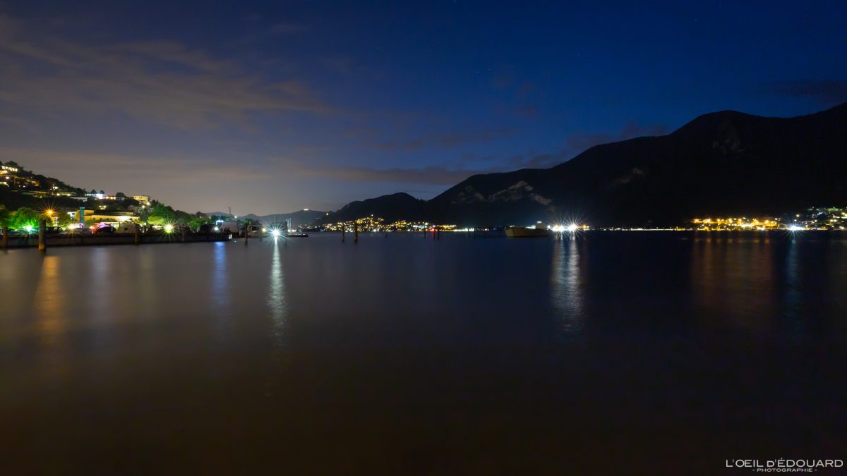 Lac d'Iseo Italie du Nord Grands Lacs Italiens de nuit - Lago d'Iseo Italia North Italy Italian lake night photography