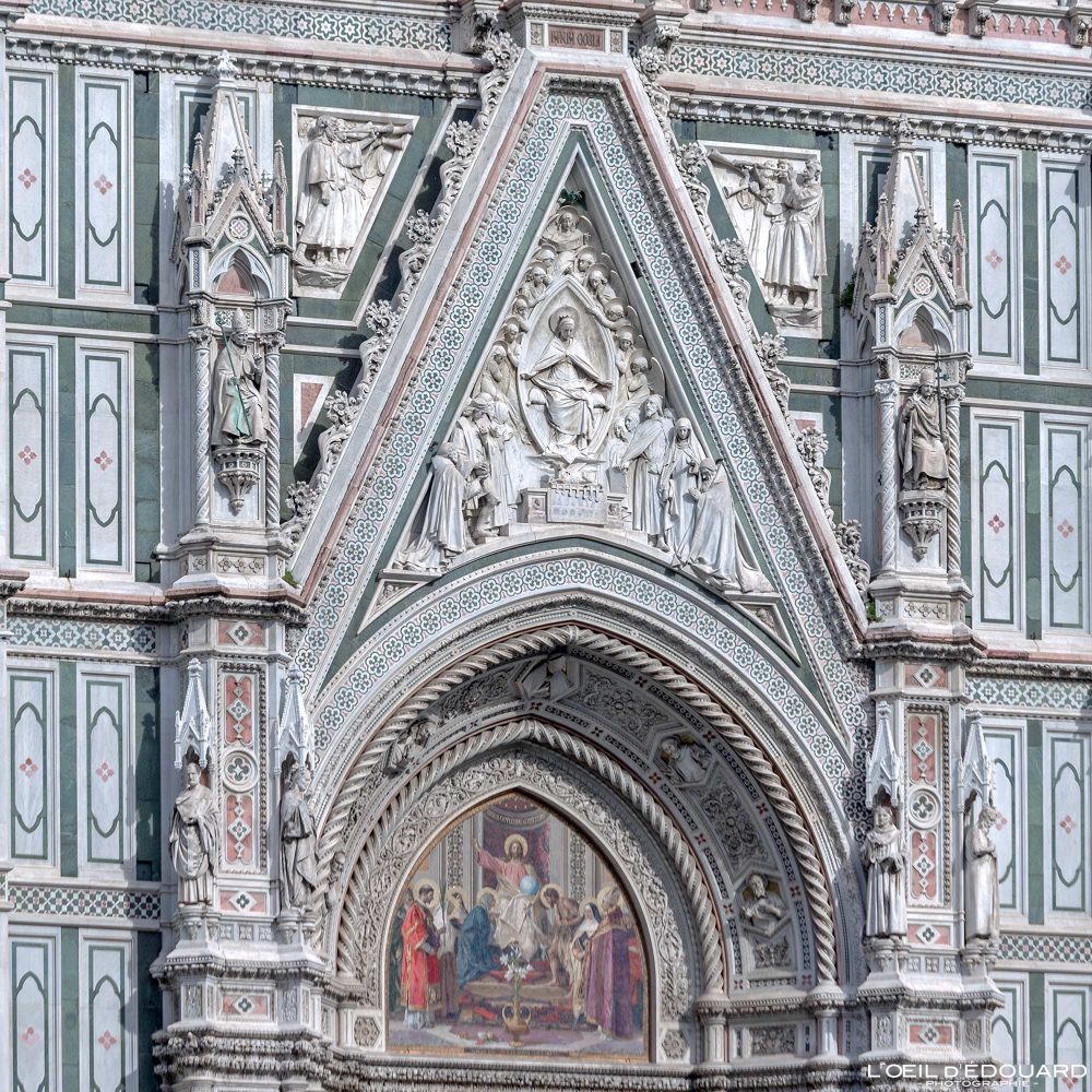 Sculptures Façade Cathédrale de Florence Toscane Italie - Cattedrale di Santa Maria del Fiore Duomo Firenze Toscana Italia Tuscany Italy church architecture Renaissance