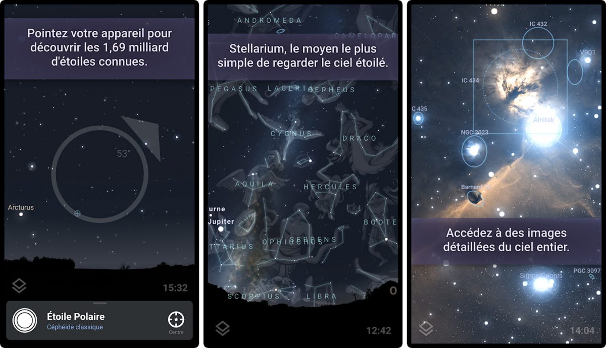 Application SkyMap Stellarium Nom des étoiles sky stars name app