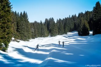 Ski de fond La Féclaz Domaine Nordique Grand Revard Massif des Bauges Savoie France Paysage Montagne Hiver Neige Outdoor French Alps Mountain Landscape Winter Snow Cross-country Skiing