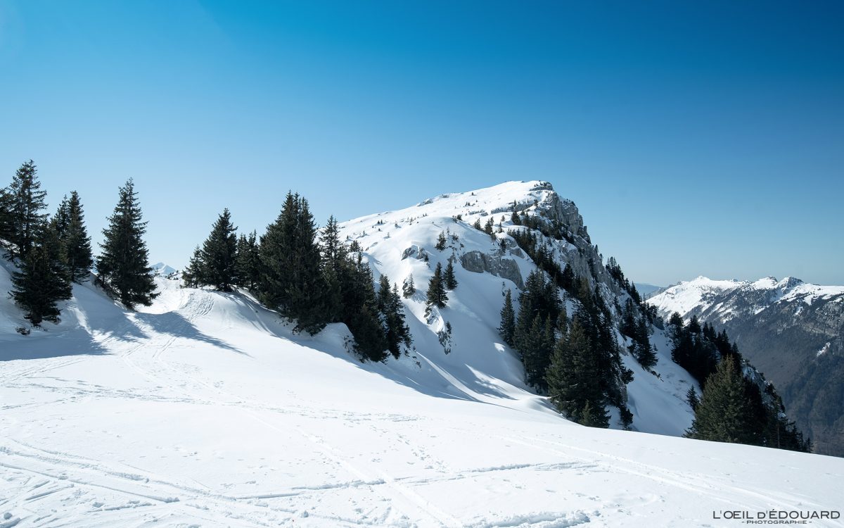 Ski de Randonnée Roc des Tours Chaine du Bargy Massif du Bornes Haute-Savoie Alpes France Paysage Montagne Hiver Neige Outdoor French Alps Mountain Landscape Winter Snow Ski touring