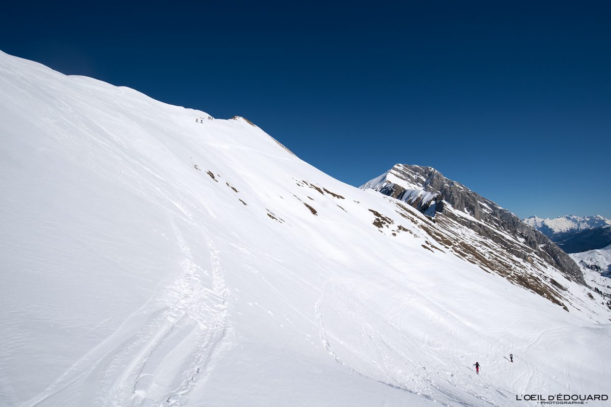 Ski de Randonnée Aiguille Verte Chaine du Bargy Massif du Bornes Haute-Savoie Alpes France Paysage Montagne Hiver Neige Outdoor French Alps Mountain Landscape Winter Snow Ski touring