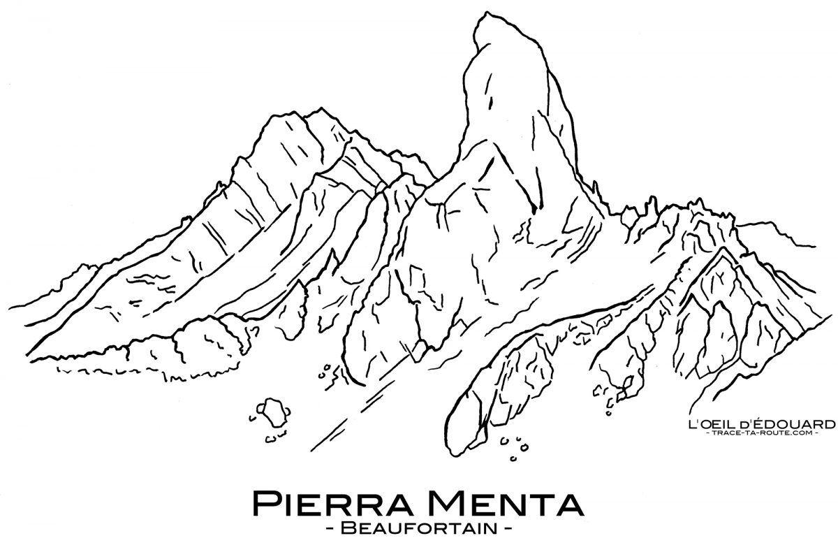 Dessin Pierra Menta Massif du Beaufortain (Savoie Alpes France) Paysage Montagne Nature Outdoor French Alps Mountain Landscape / Sketchbook Drawing : L'Oeil d'Édouard ©