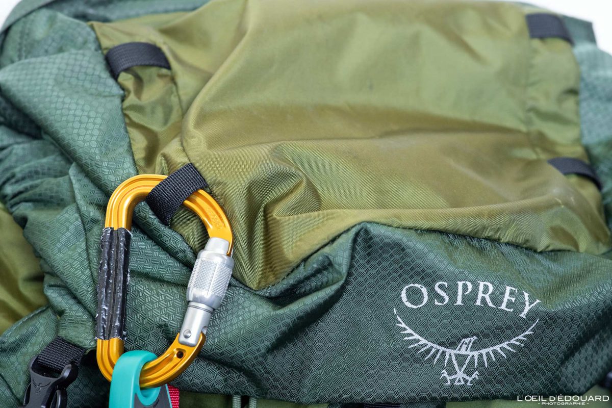 Capuchon Test Sac à dos Osprey Atmos AG LT 50 Backpack pocket Review Randonnée Montagne Outdoor Hike Mountain Hiking Trekking