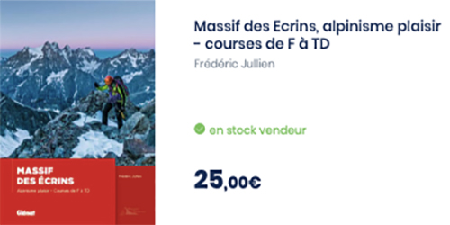 Livre Topos Alpinisme - Massif des Ecrins, alpinisme plaisir (courses de F à TD) - éditions Glénat