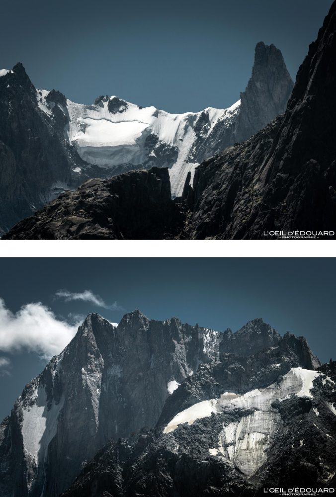 La dent du Géant et les Grandes Jorasses Massif du Mont-Blanc Haute-Savoie Alpes Visit France Tourisme Paysage Montagne Nature Outdoor French Alps Mountain Landscape