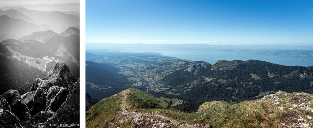 Vue Lac Léman depuis le Refuge de la Dent d'Oche Massif du Chablais Haute-Savoie France Tourisme Paysage Montagne Randonnée Outdoor Nature Hiking Mountain Landscape