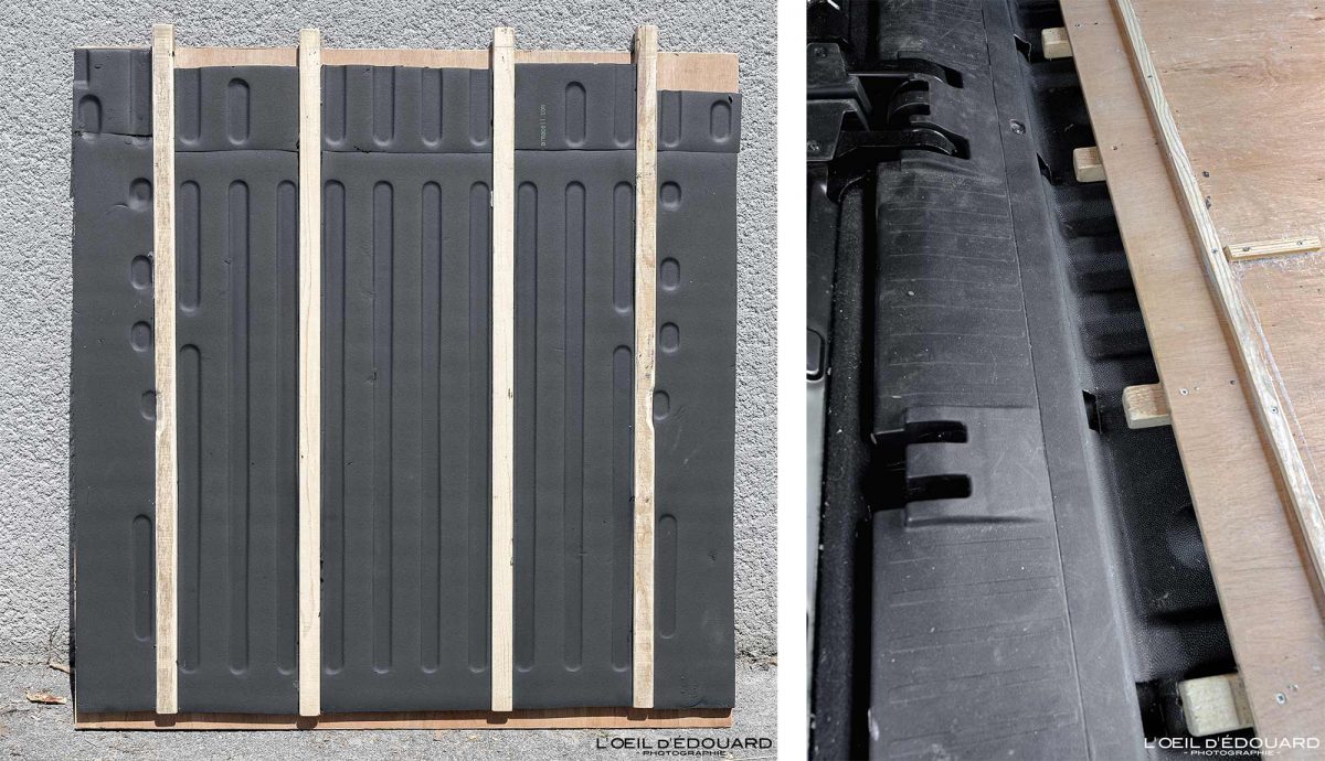 Plateau Plancher en bois Sol - Bricolage Idée Aménagement Voiture Utilitaire Fourgon en Van pour Dormir dedans Road Trip Voyage Travel Car Craft Layout to Sleep in VanLife