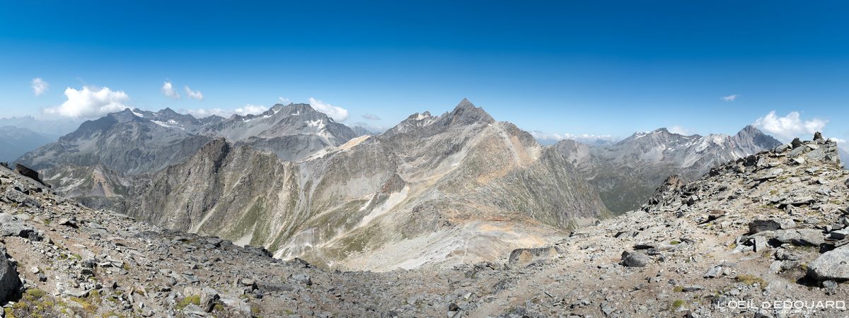 Panorama Vue Sommet Rateau d'Aussois Haute Maurienne Randonnée Massif de la Vanoise Savoie Alpes France Tourisme Paysage Montagne Nature Outdoor Landscape Mountain Hiking