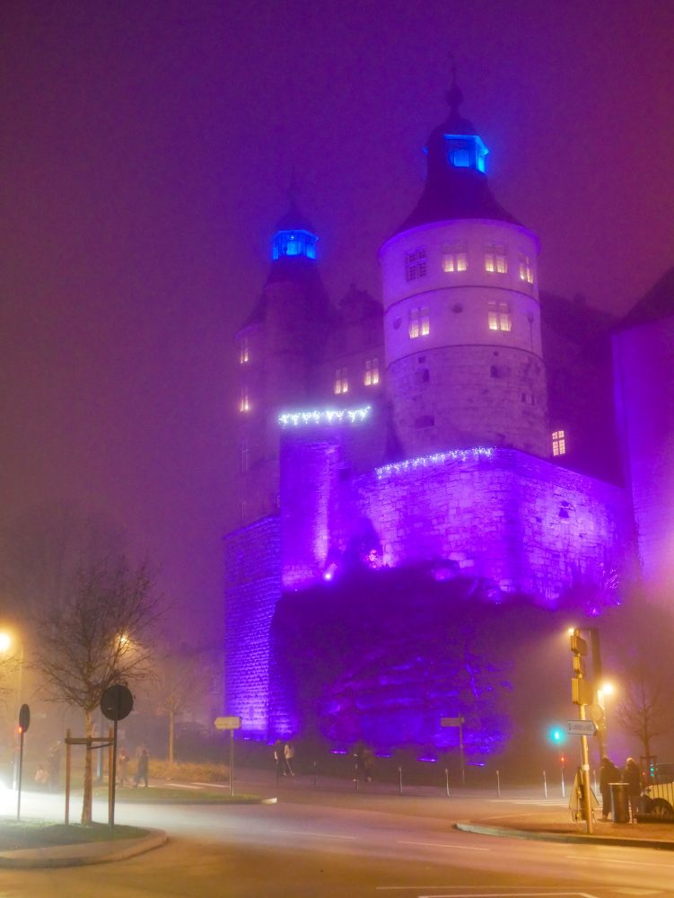 Chateau de Montbéliard illuminé décembre