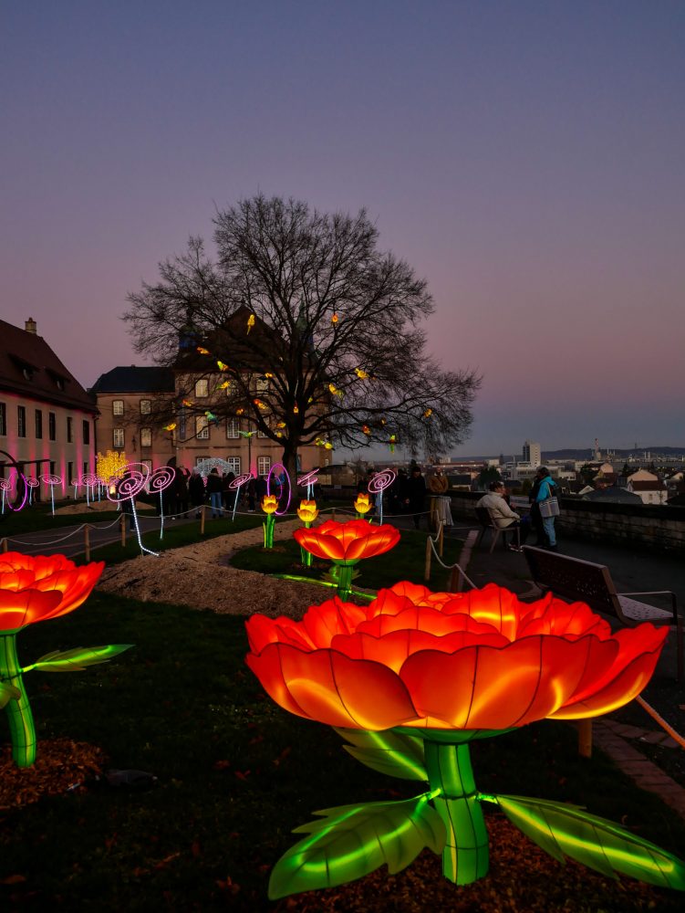 Illuminations esplanade château des ducs Wurtemberg Montbéliard