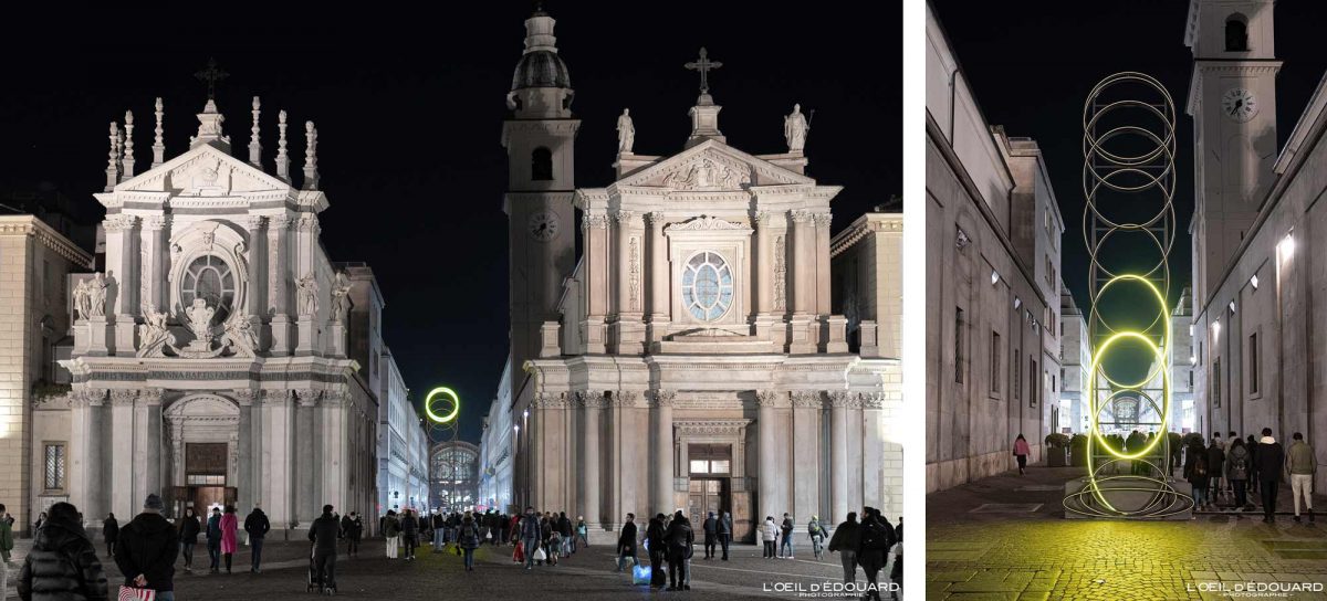 Bouncing The Ball (2025) Riccardo Previdi - Luci d'Artista Torino Piazza San Carlo Italia Italy Illuminations Turin Italie Art Contemporain Lights Contemporary Art