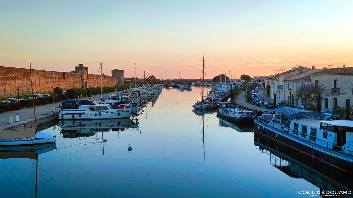 Coucher de soleil Port Aigues-Mortes Camargue Gard Languedoc-Roussillon Occitanie Visit South of France Tourisme Sunset Landscape