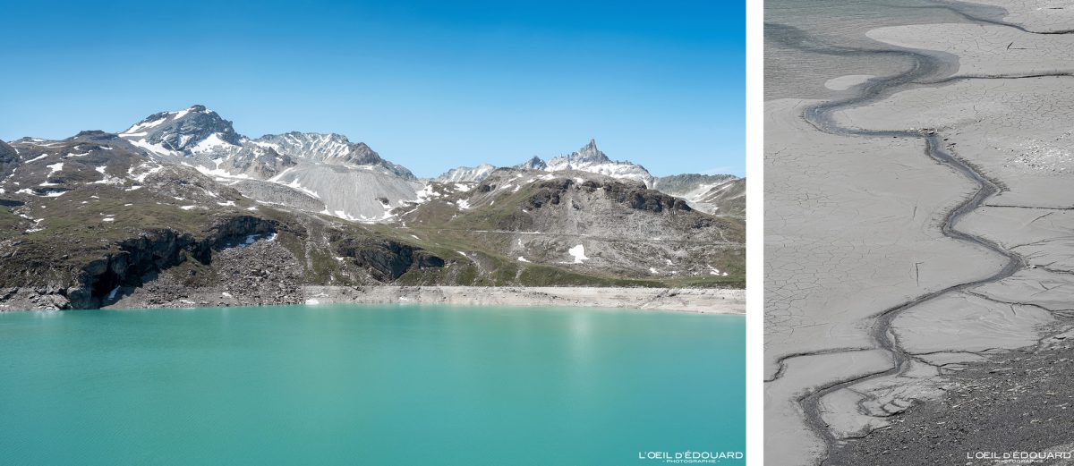 Lac de la Sassière Randonnée Réserve naturelle de la Grande Sassière Haute Tarentaise Savoie Alpes Grées France Tourisme Paysage Montagne Outdoor Nature Hiking Mountain Lake Landscape