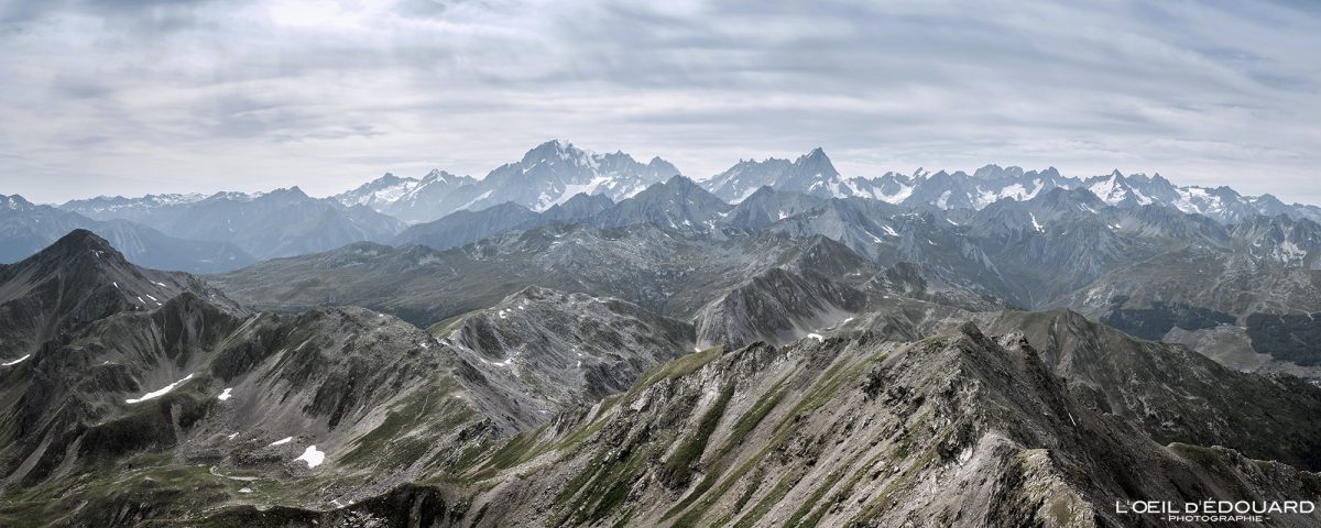Vue panorama Sommet Mont Fallère Vallée d'Aoste Italie Tourisme Randonnée Montagne Paysage Alpes Outdoor Nature Hiking Alps View Mountain Landscape / Escursione Valle d'Aosta Italia Montagna Alpi