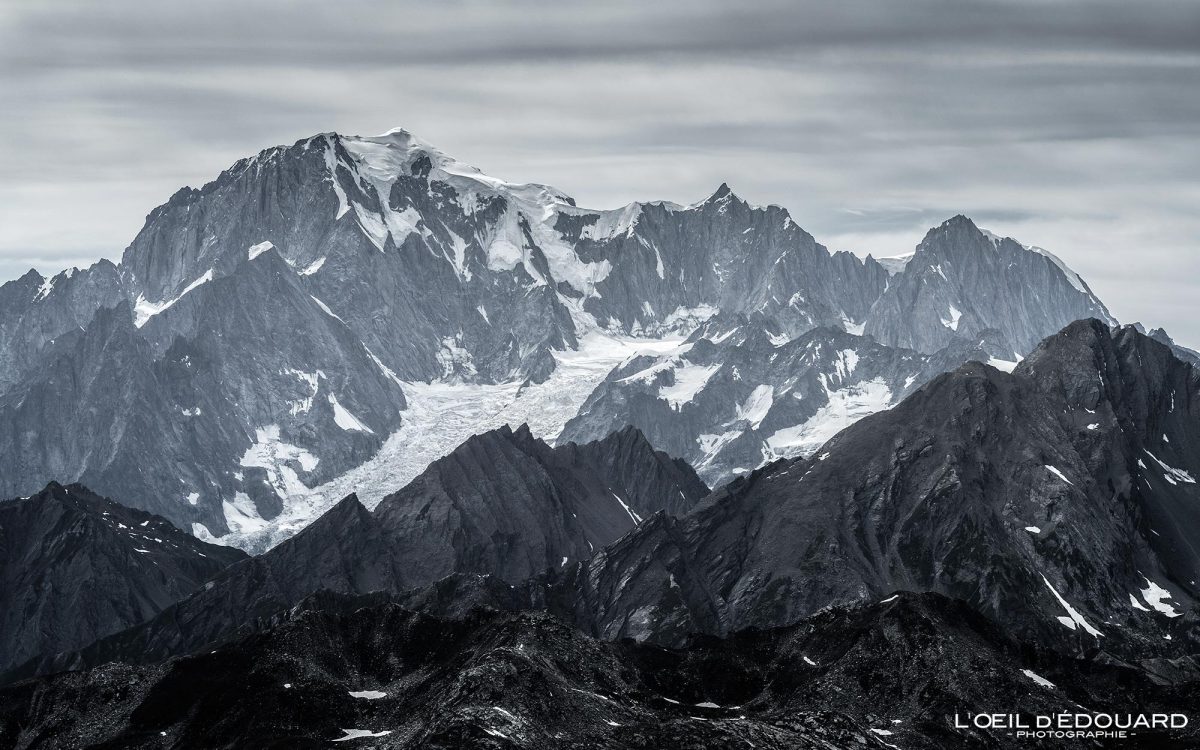 Mont Blanc depuis le Mont Fallère Vallée d'Aoste Italie Tourisme Randonnée Montagne Paysage Alpes Outdoor Nature Hiking Alps Mountain Landscape / Montagna Alpi Monte Bianco Valle d'Aosta Italia